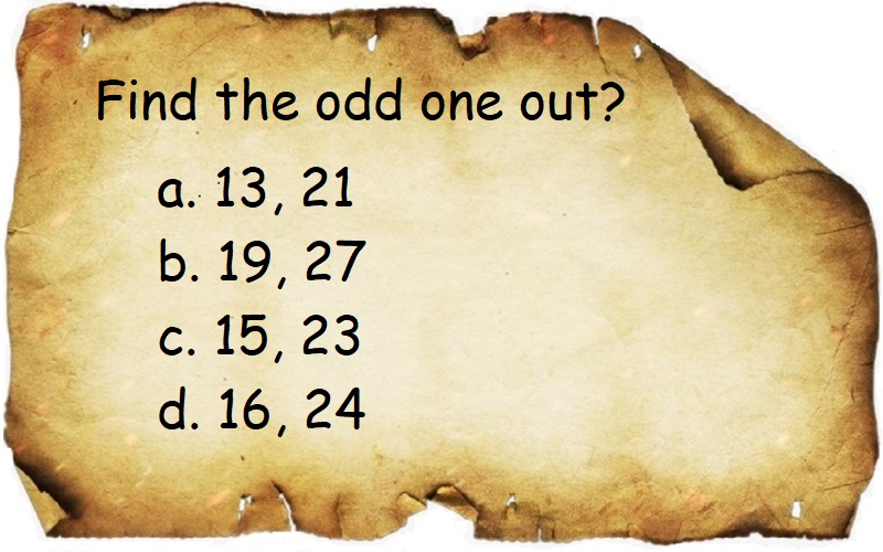 NO:61 Pick the odd one out question.