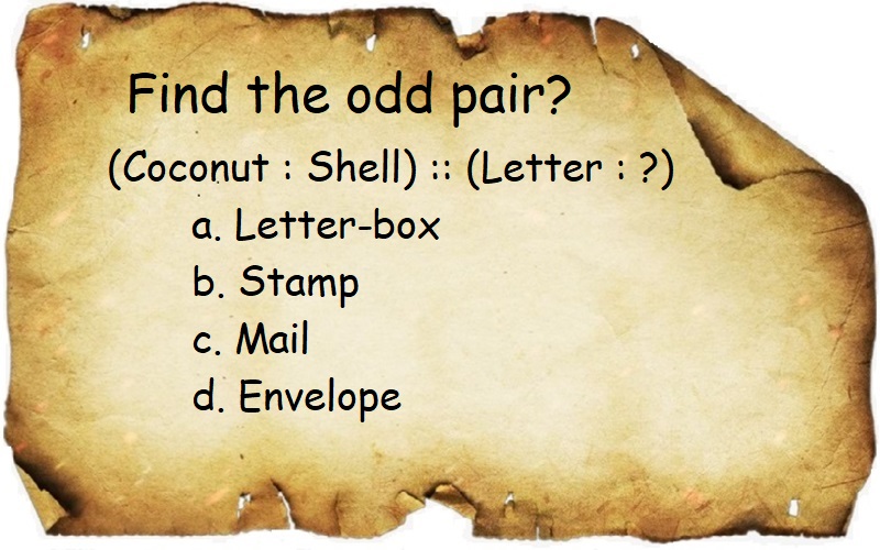 find the odd pair coconut shell, letter