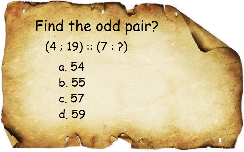 find the odd pair questions 4 19, 7