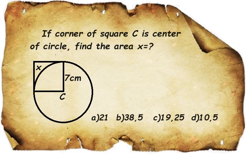 Corner of square is center of circle