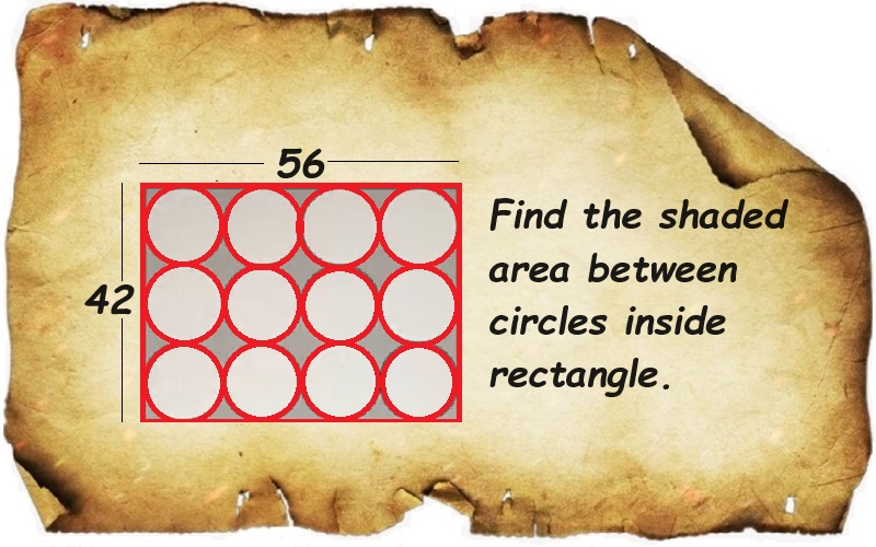 A image of 56x42 rectangle in which there are 12 circles
